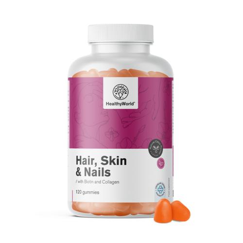 Hair, Skin & Nails – Gummies pour cheveux, peau et ongles, 120 gummies
