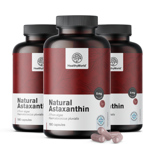 3x Astaxanthine naturelle 160 mg, ensemble 540 gélules 