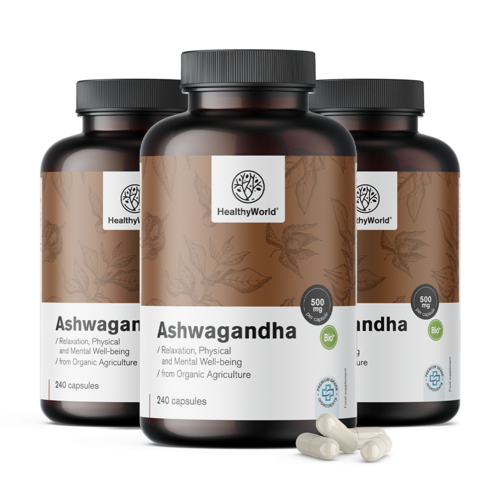 3x Ashwagandha 500 mg, ensemble 720 gélules