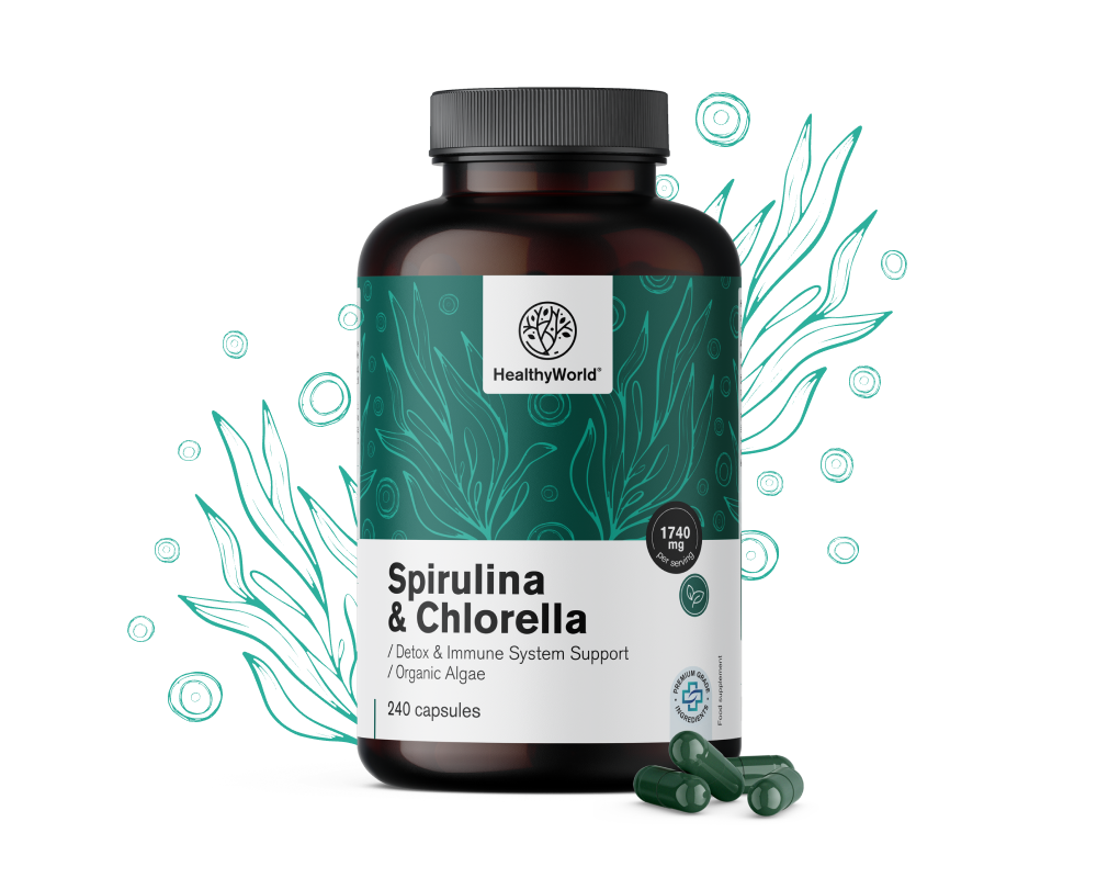 Spiruline et chlorelle 1740 mg
