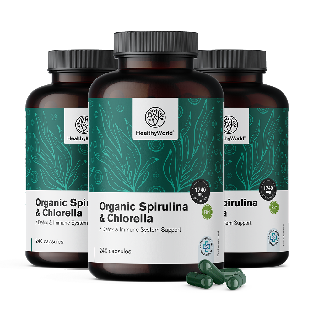 Spirulina in chlorella.