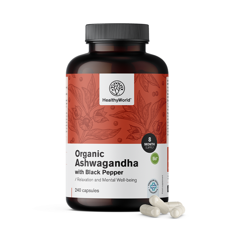 BIO Ashwaganda au poivre noir BIO Ashwagandha avec poivre noir.
