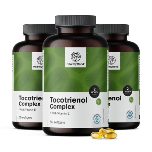 3x Complexe tocotriénol avec vitamine E, ensemble 180 gélules molles
