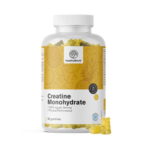 Créatine monohydrate 3000 mg – ananas, 90 gummies