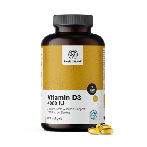 Vitamine D3 4000 UI, 360 gélules molles